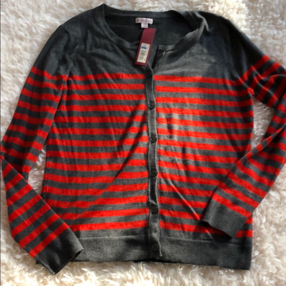 NWT Merona Striped Cardigan Size L